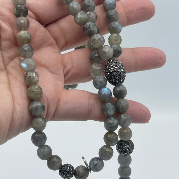 HIPCHIK Labradorite Long Suede Tassel Necklace - Picture 11 of 12